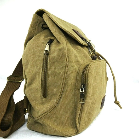 ZOORON Handbags - ZOORON Drawstring Canvas Backpack Vintage Rucksack